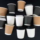 دوجداره قهوه داغ فنجان کاغذی قابل تجزیه یکبار مصرف رنگ اندازه سفارشی