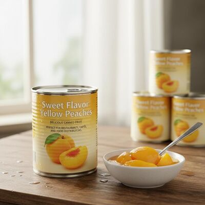 Sweet Flavor Yellow Peaches in Can Delicious Canned Fruit Perfect for Restaurants Cafes and Food Distributors